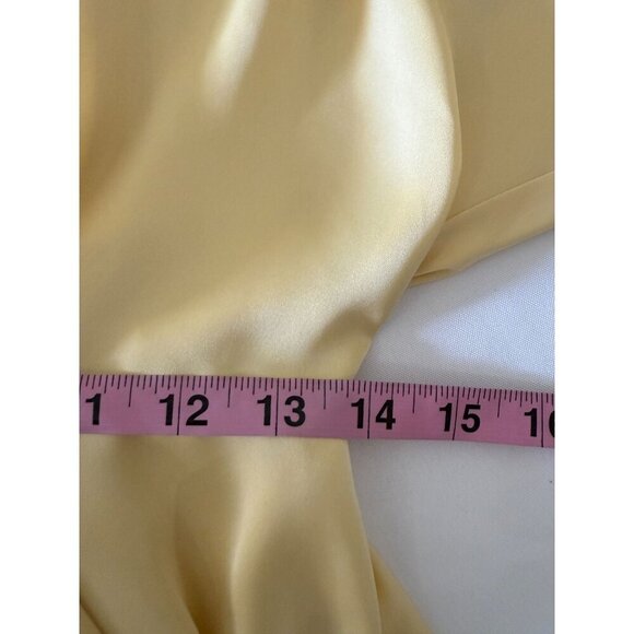 NWT Ramy Brook Tanya V-Neck‎ Satin Long Sleeve Mini Dress Daffodil Yellow Size 2 - Picture 7 of 13